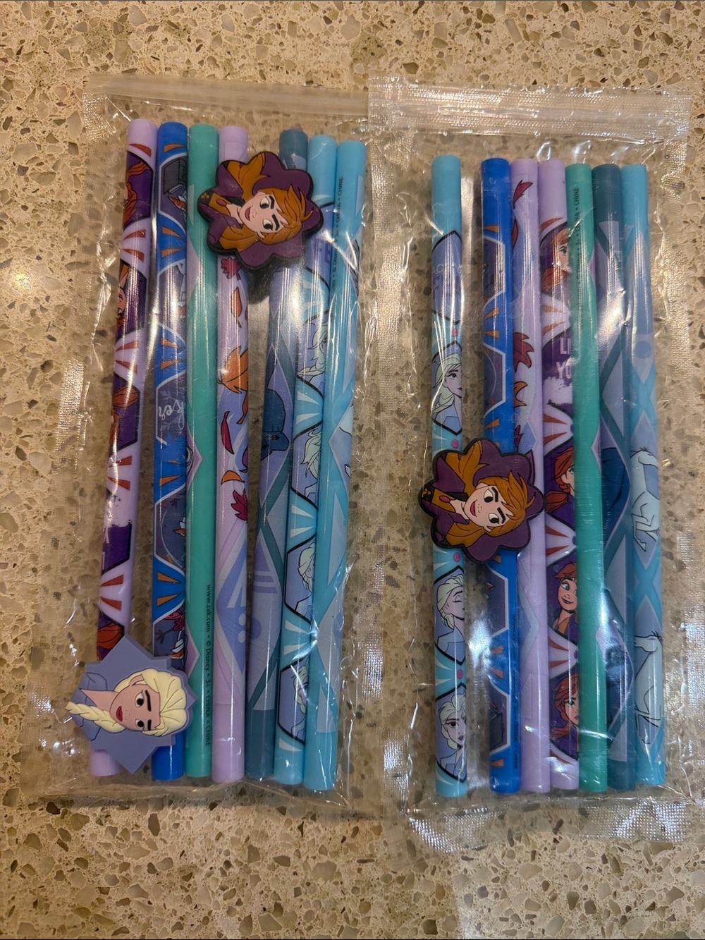Kids' Frozen Character Party Straws - Blue, Purple & Teal